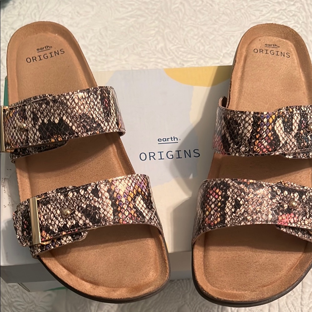 Earth Origins Women's Snake Print Sandals